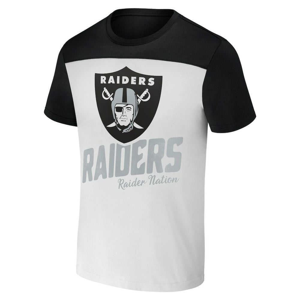 Las Vegas Raiders NFL x Darius Rucker Collection Colorblocked T-Shirt - White/Black cheap
