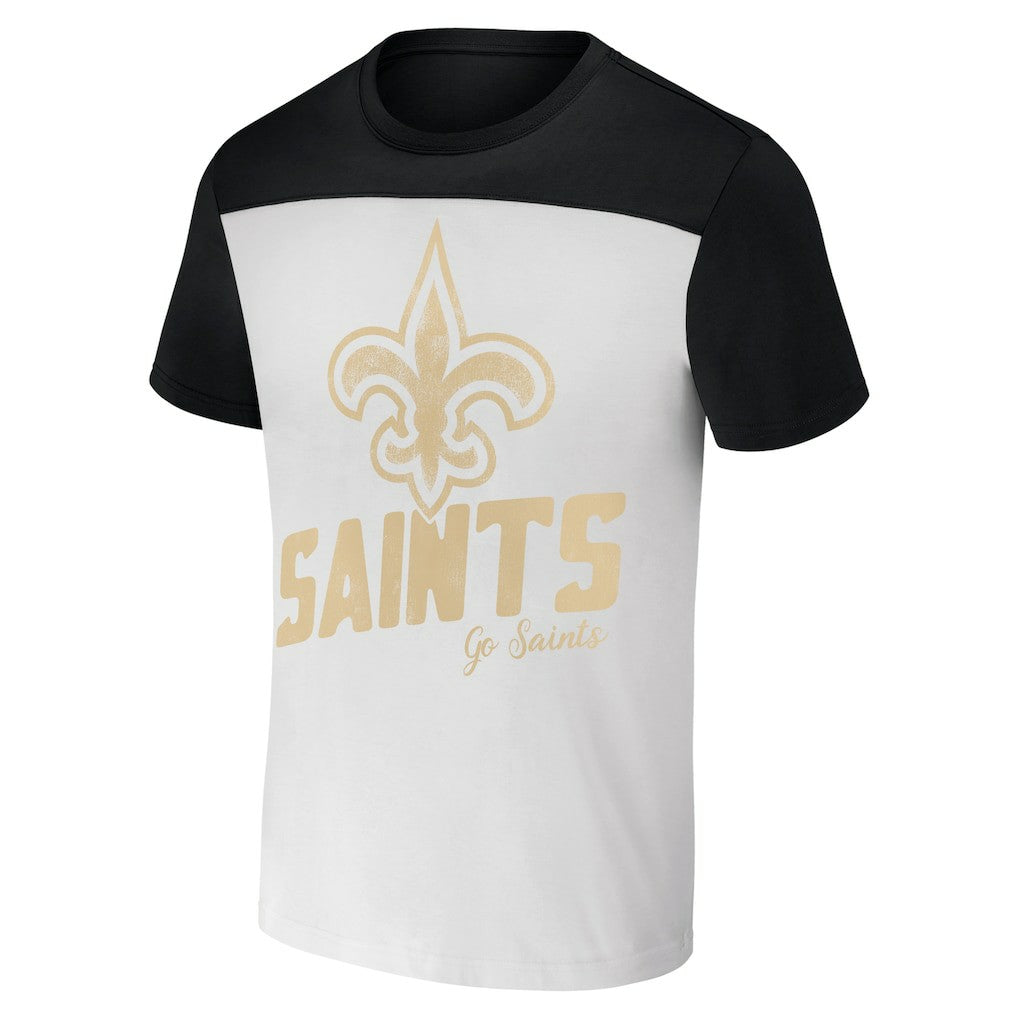 New Orleans Saints NFL x Darius Rucker Collection Colorblocked T-Shirt - White/Black sale