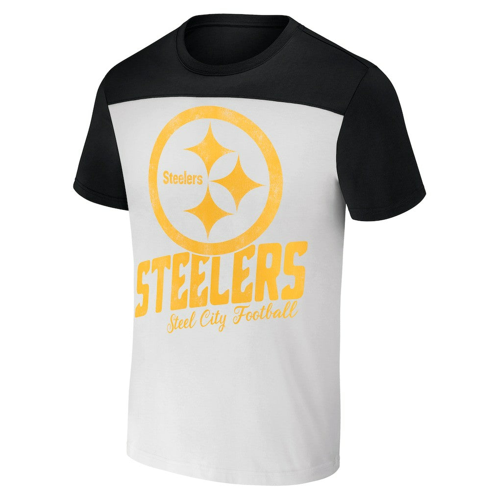 Pittsburgh Steelers NFL x Darius Rucker Collection Colorblocked T-Shirt - White/Black sale