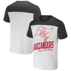 Tampa Bay Buccaneers NFL x Darius Rucker Collection Colorblocked T-Shirt - White/Pewter sale