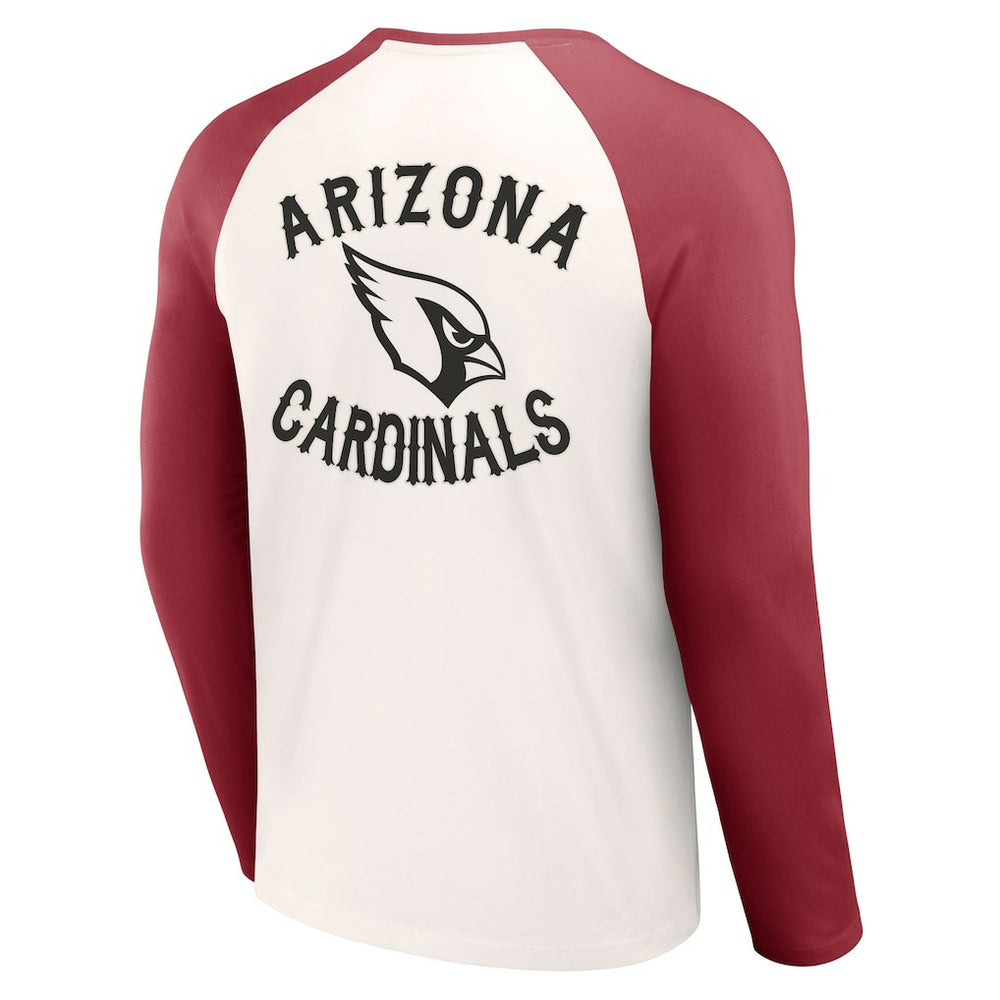 Arizona Cardinals NFL x Darius Rucker Collection Long Sleeve Raglan T-Shirt - Cream/Cardinal on sale