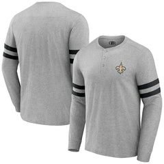 New Orleans Saints NFL x Darius Rucker Collection Henley Long Sleeve T-Shirt - Heather Gray discount