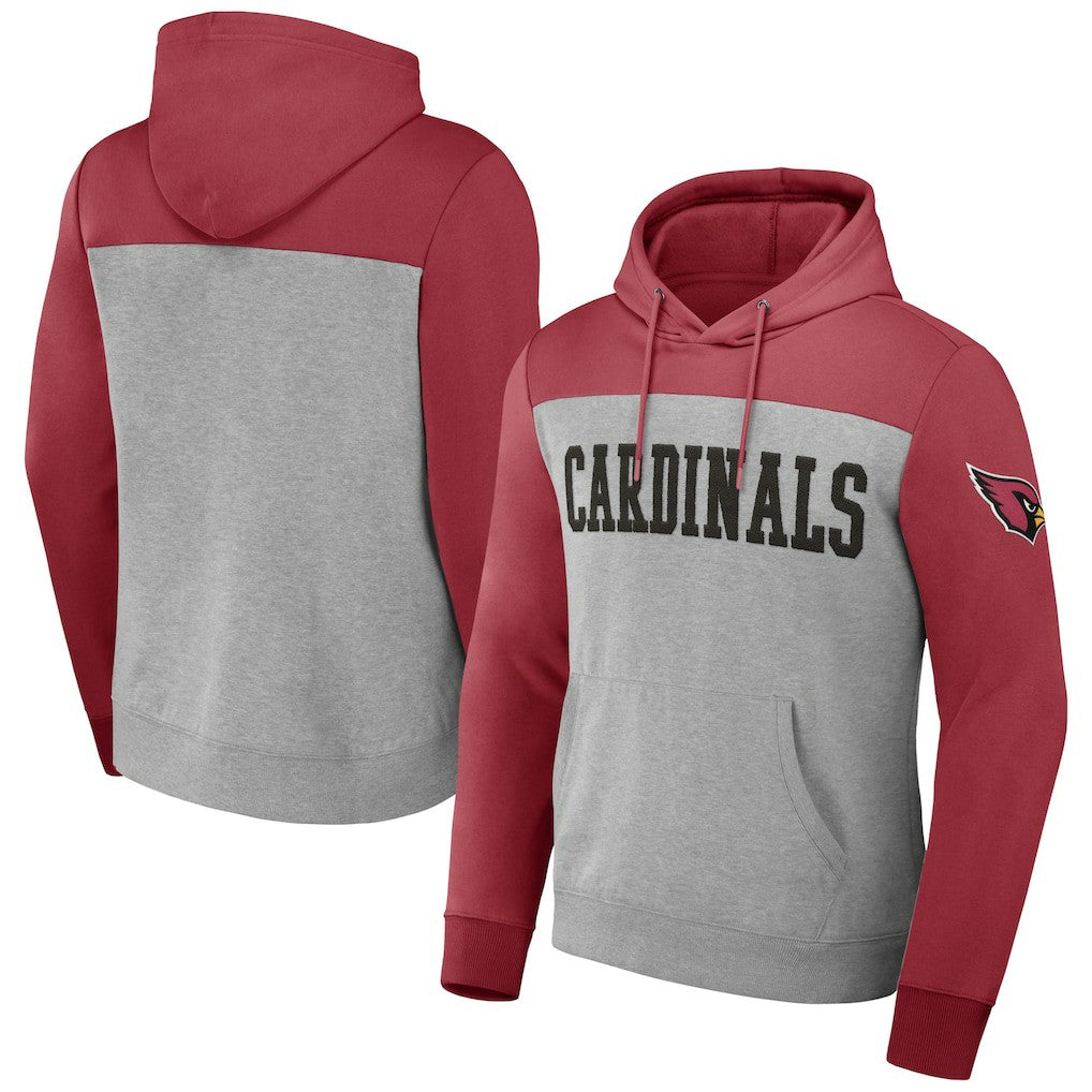 Arizona Cardinals NFL x Darius Rucker Collection Color Blocked Pullover Hoodie - Heather Gray online
