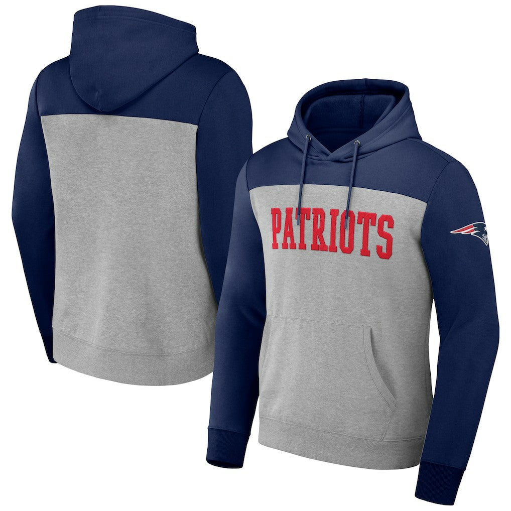 New England Patriots NFL x Darius Rucker Collection Color Blocked Pullover Hoodie - Heather Gray sale