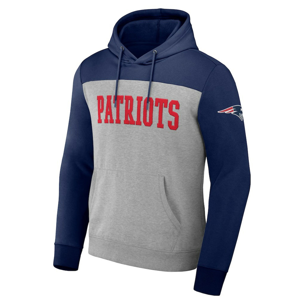 New England Patriots NFL x Darius Rucker Collection Color Blocked Pullover Hoodie - Heather Gray sale
