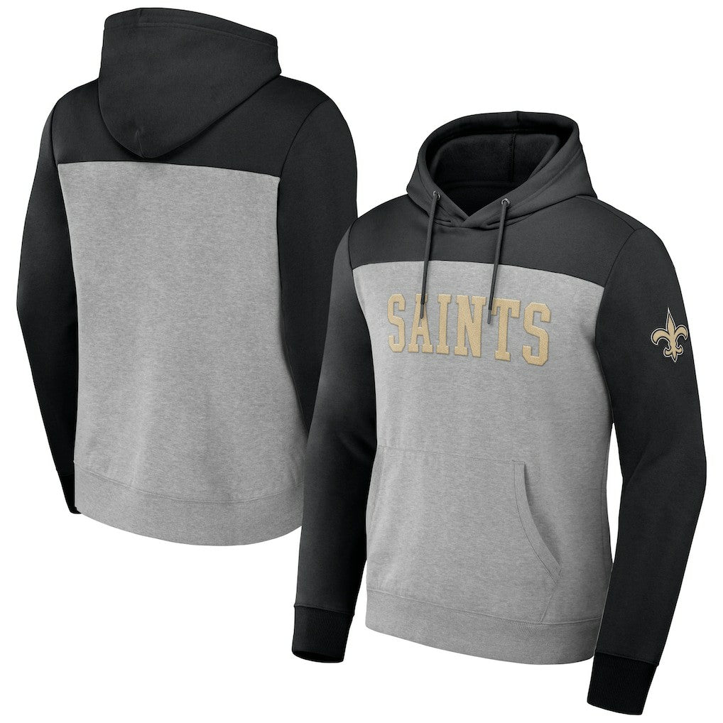 New Orleans Saints NFL x Darius Rucker Collection Color Blocked Pullover Hoodie - Heather Gray cheap