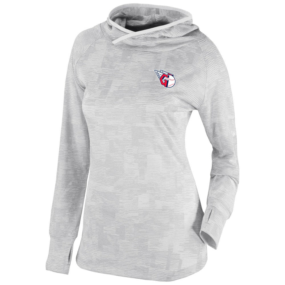 Cleveland Guardians Women's Omni-Wick Sunday Ball Pullover Hoodie - White | Columbia