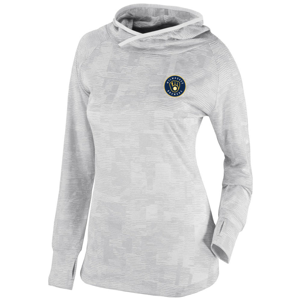 Milwaukee Brewers Women's Omni-Wick Sunday Ball Pullover Hoodie - White | Columbia