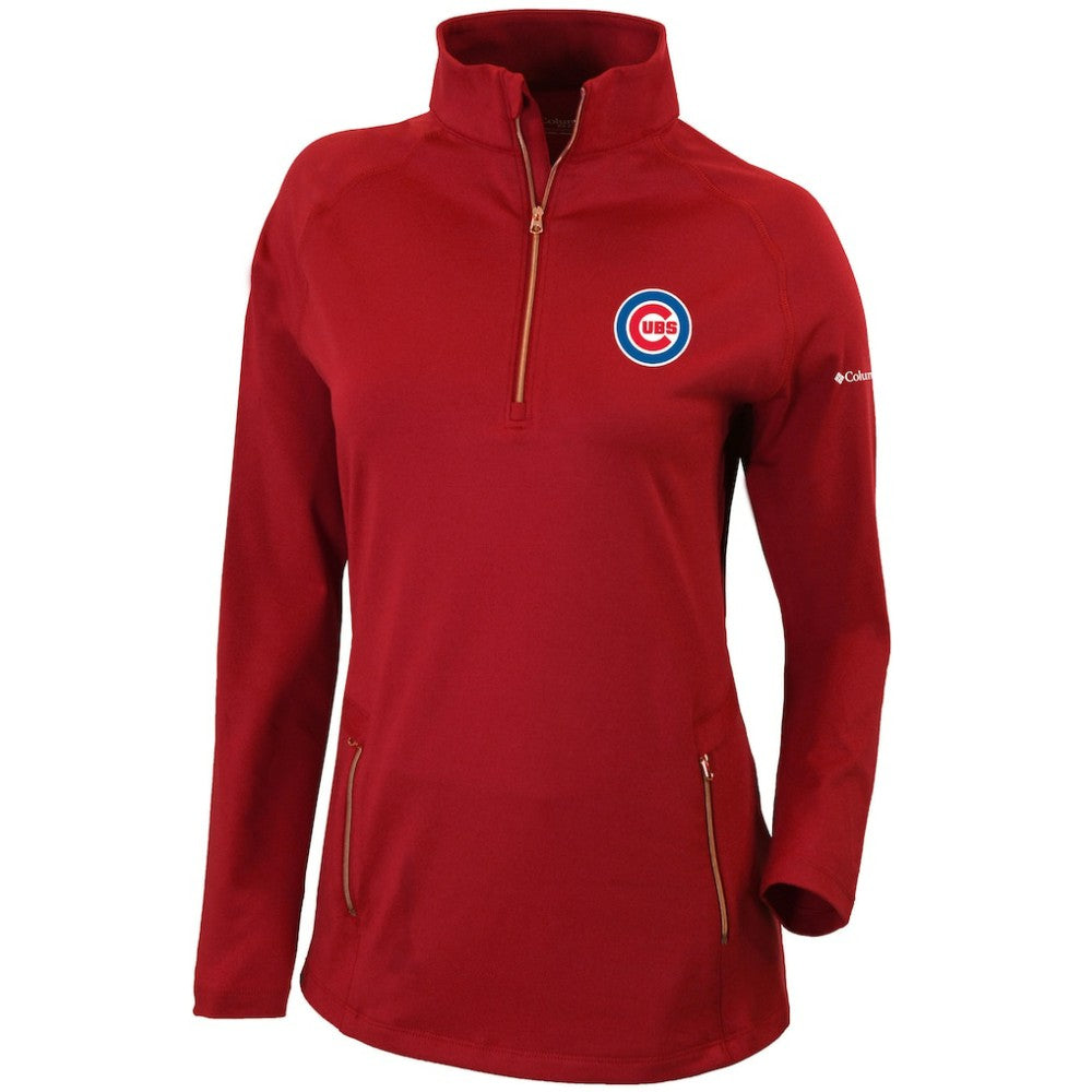 Chicago Cubs Women's Omni-Wick Outward Nine Quarter-Zip Pullover Top - Red | Columbia