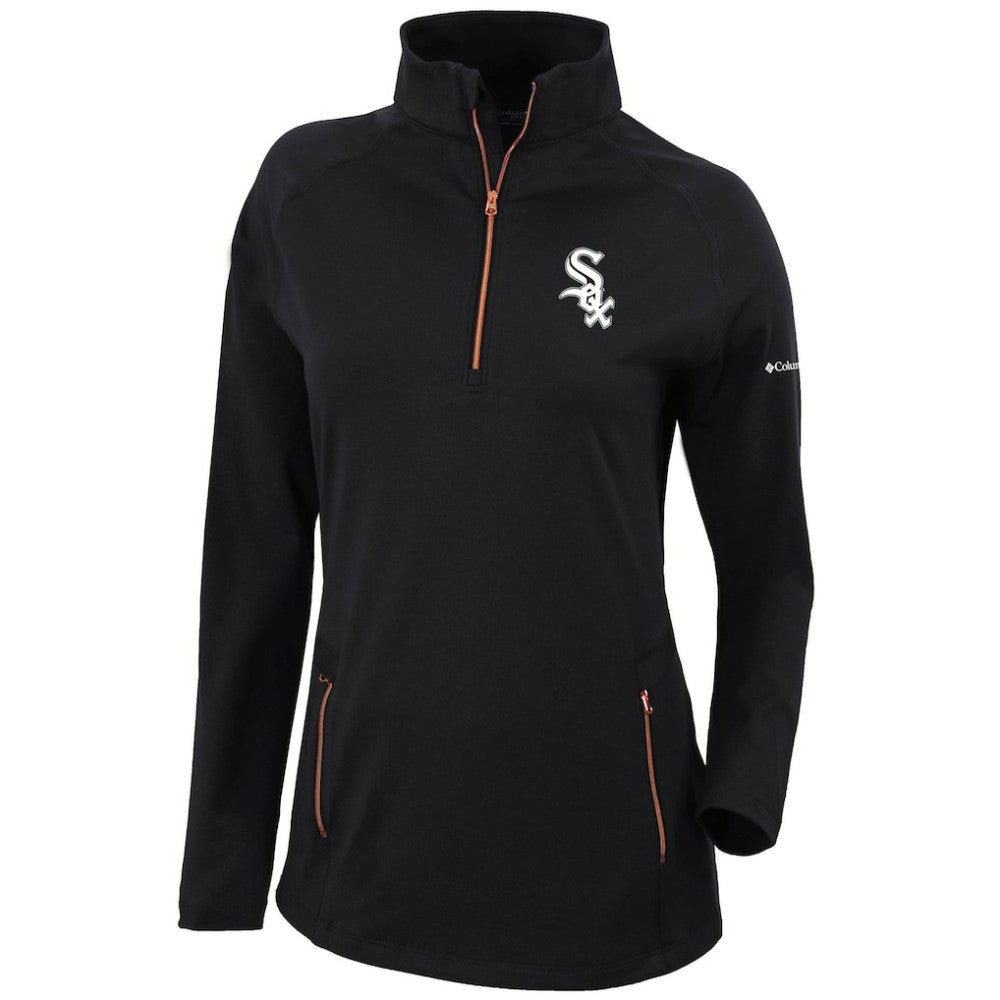 Chicago White Sox Women's Omni-Wick Outward Nine Quarter-Zip Pullover Top - Black | Columbia