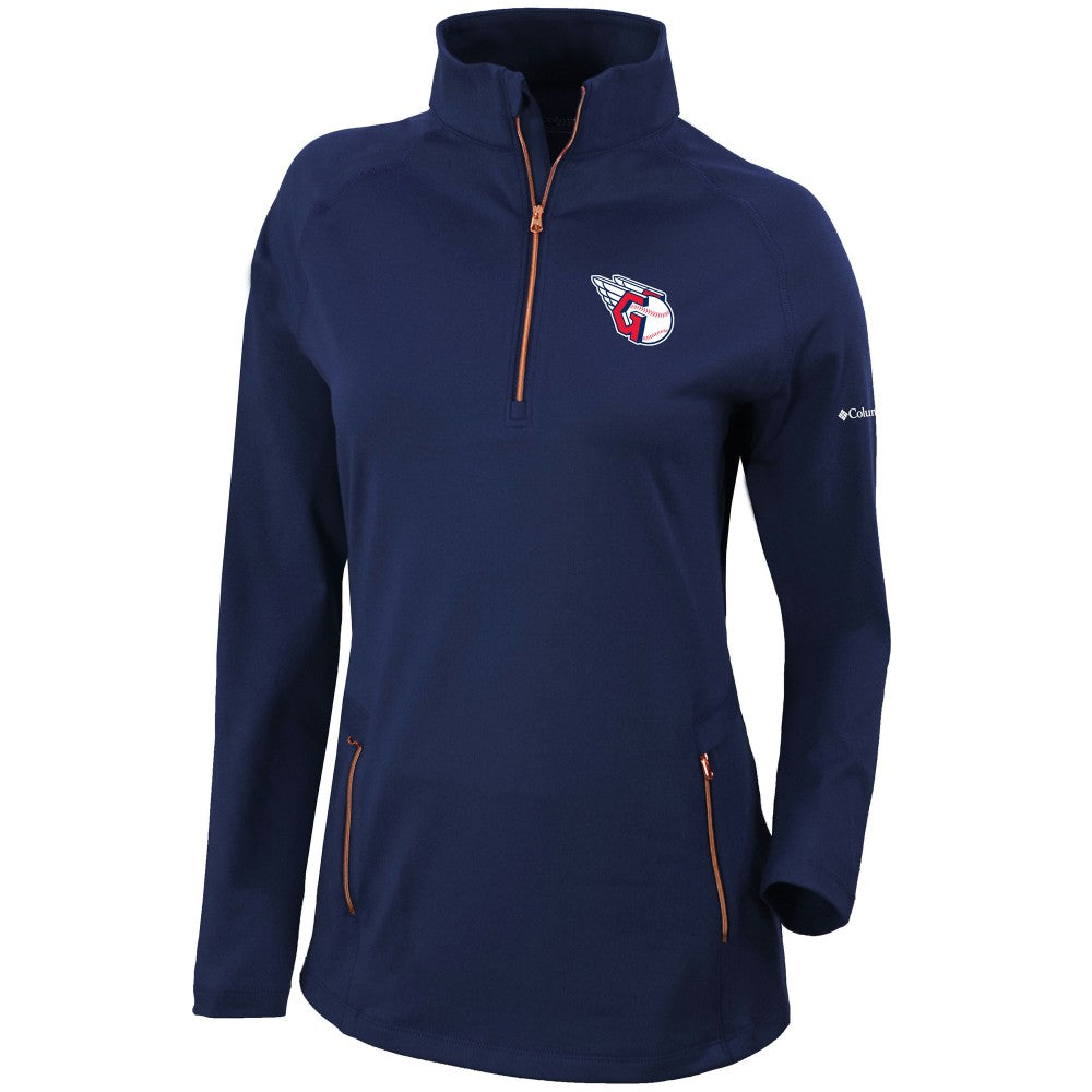 Cleveland Guardians Women's Omni-Wick Outward Nine Quarter-Zip Pullover Top - Navy | Columbia
