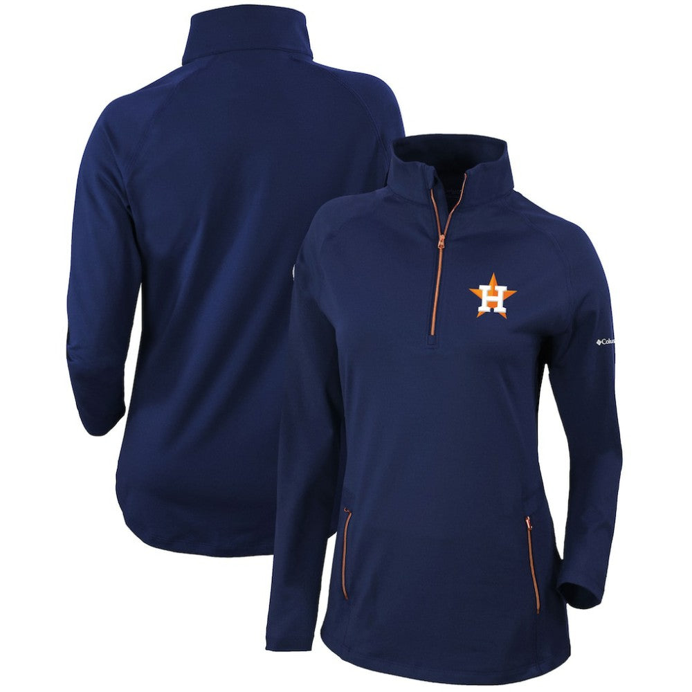 Houston Astros Women's Omni-Wick Outward Nine Quarter-Zip Pullover Top - Navy | Columbia