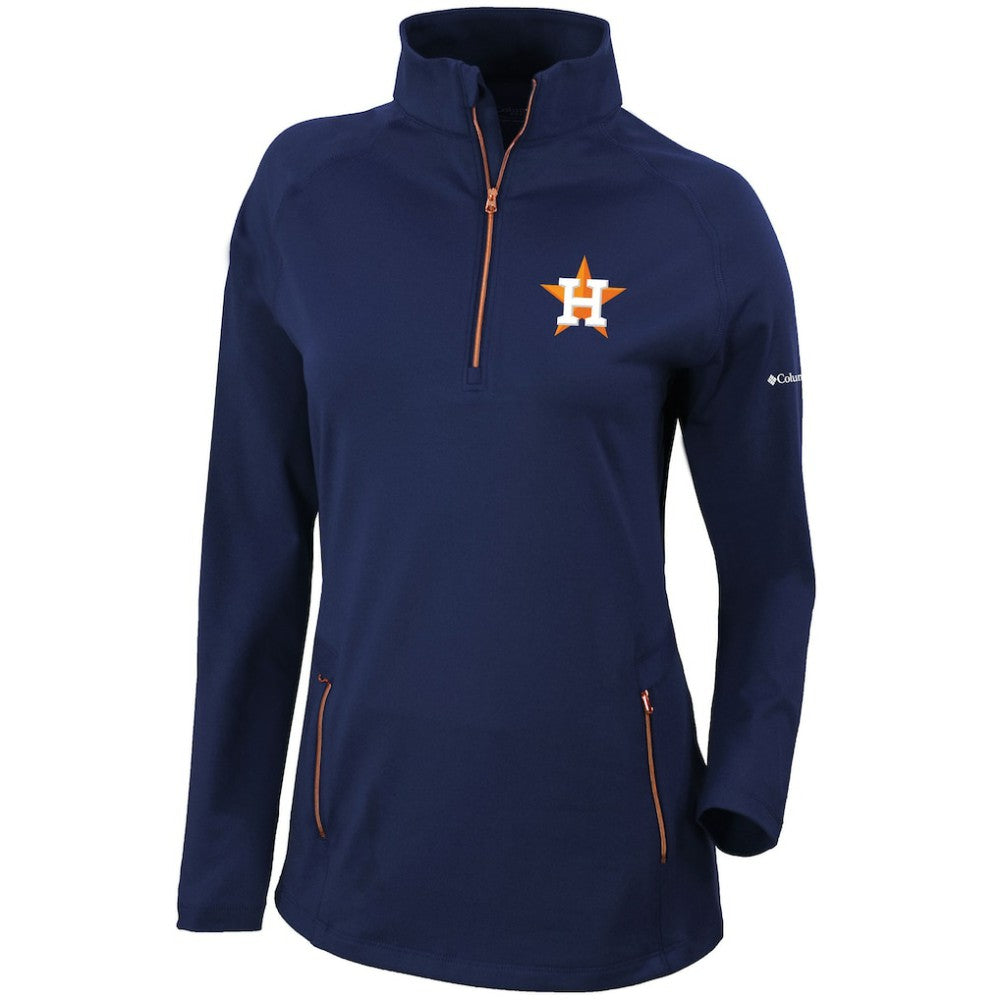 Houston Astros Women's Omni-Wick Outward Nine Quarter-Zip Pullover Top - Navy | Columbia