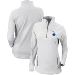 Los Angeles Dodgers Women's Omni-Wick Outward Nine Quarter-Zip Pullover Top - White | Columbia