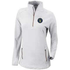 Milwaukee Brewers Women's Omni-Wick Outward Nine Quarter-Zip Pullover Top - White | Columbia