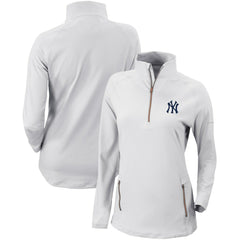 New York Yankees Women's Omni-Wick Outward Nine Quarter-Zip Pullover Top - White | Columbia