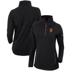 San Francisco Giants Women's Omni-Wick Outward Nine Quarter-Zip Pullover Top - Black | Columbia