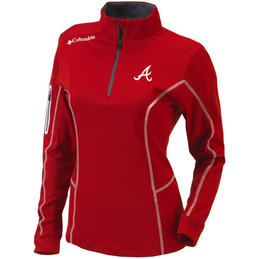 Atlanta Braves Women's Omni-Wick Shotgun Quarter-Zip Pullover Top - Red | Columbia