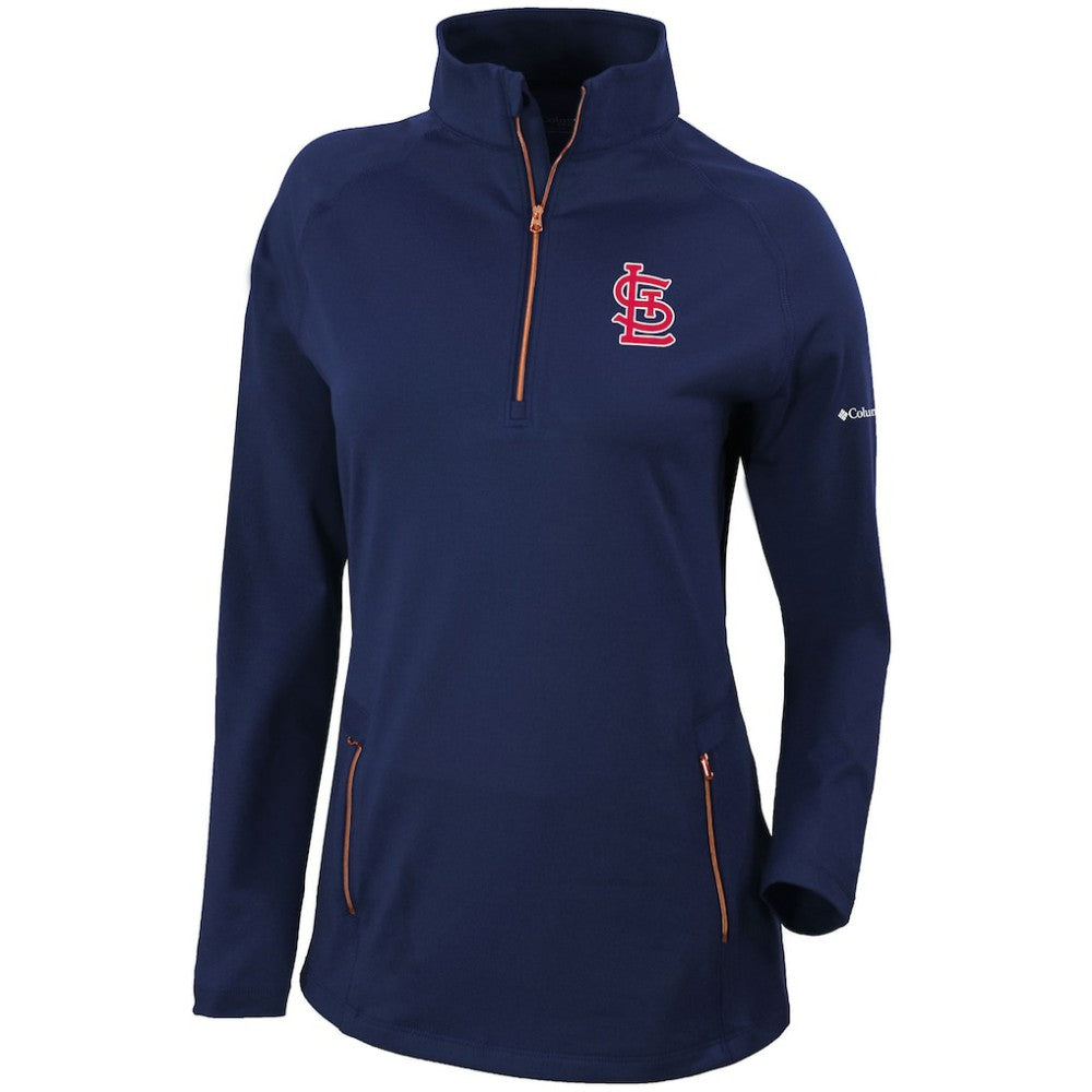 St. Louis Cardinals Women's Omni-Wick Outward Nine Quarter-Zip Pullover Top - Navy | Columbia