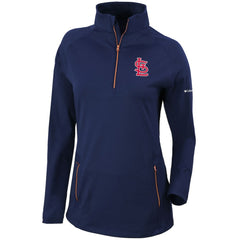 St. Louis Cardinals Women's Omni-Wick Outward Nine Quarter-Zip Pullover Top - Navy | Columbia