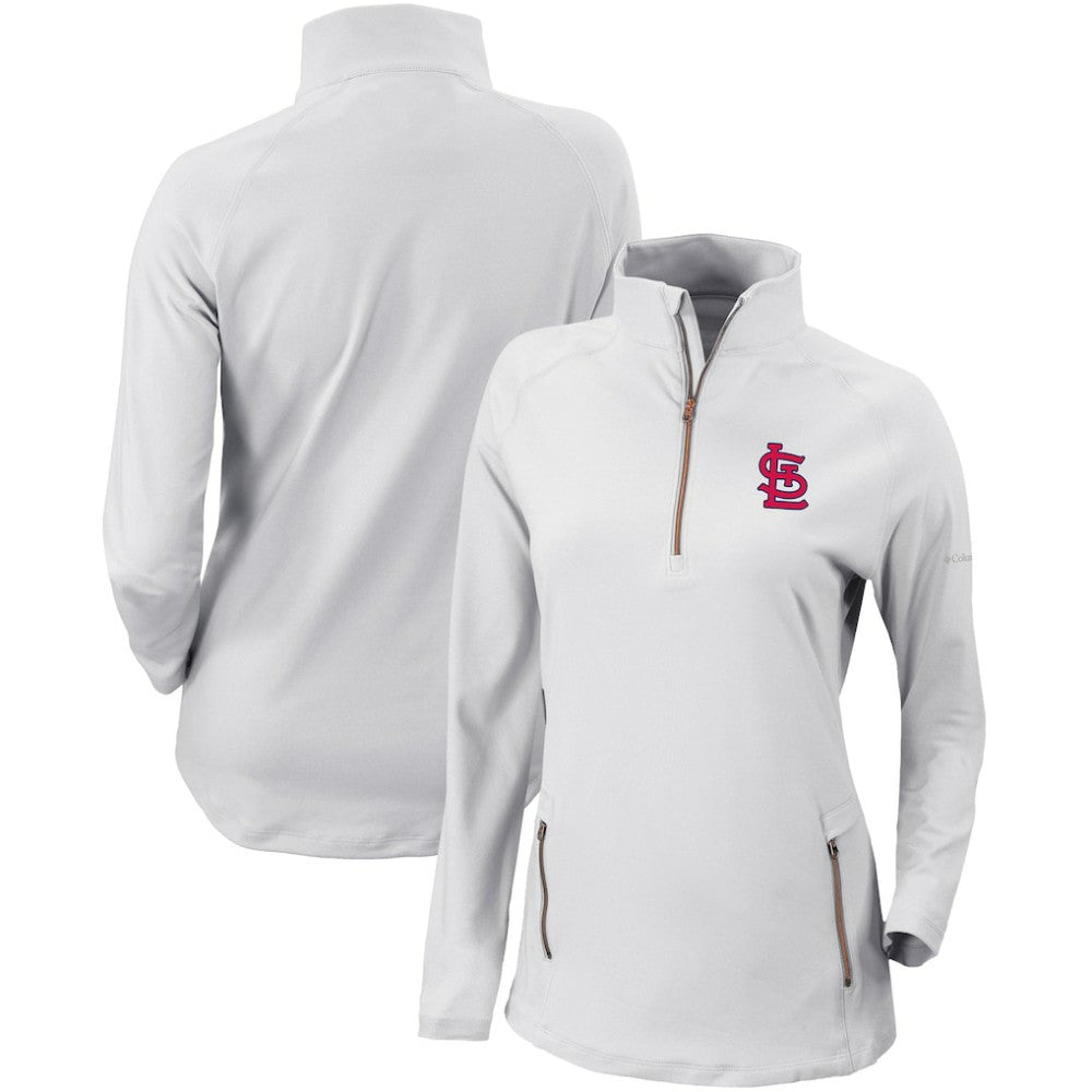 St. Louis Cardinals Women's Omni-Wick Outward Nine Quarter-Zip Pullover Top - White | Columbia