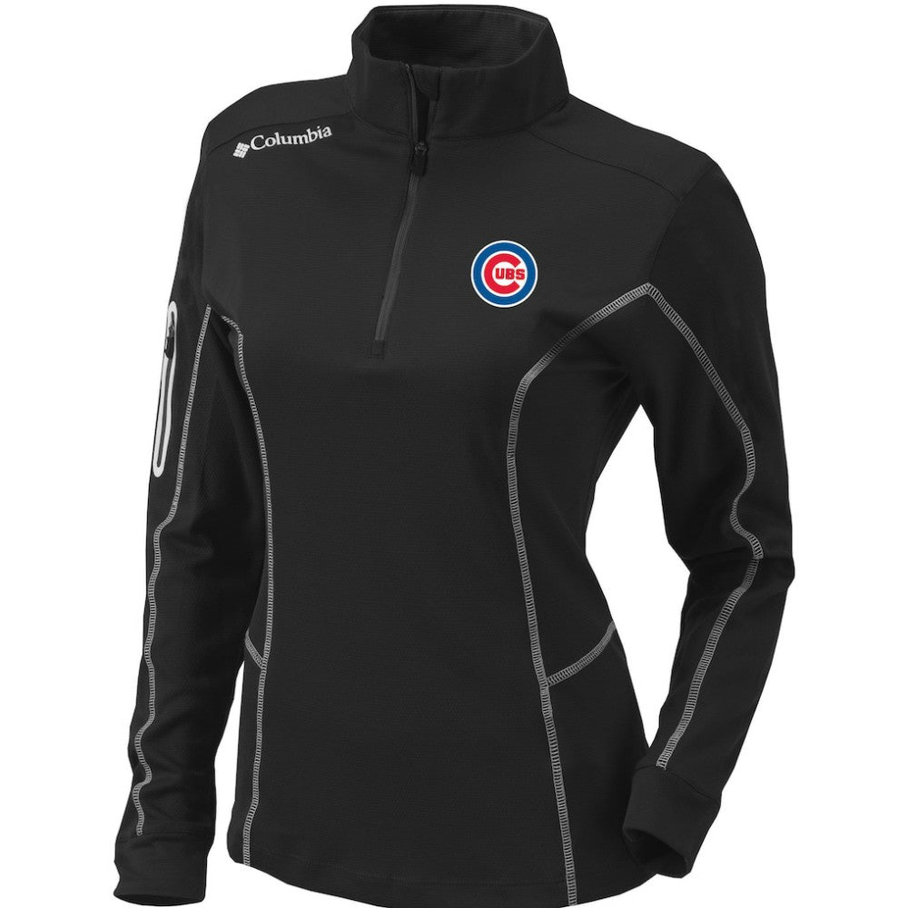 Chicago Cubs Women's Omni-Wick Shotgun Quarter-Zip Pullover Top - Black | Columbia