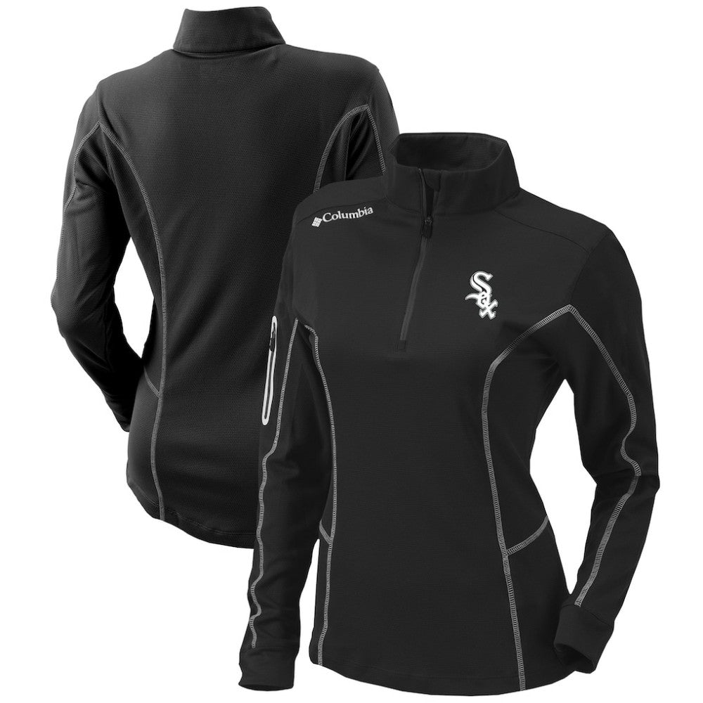 Chicago White Sox Women's Omni-Wick Shotgun Quarter-Zip Pullover Top - Black | Columbia