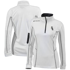 Chicago White Sox Women's Omni-Wick Shotgun Quarter-Zip Pullover Top - White | Columbia