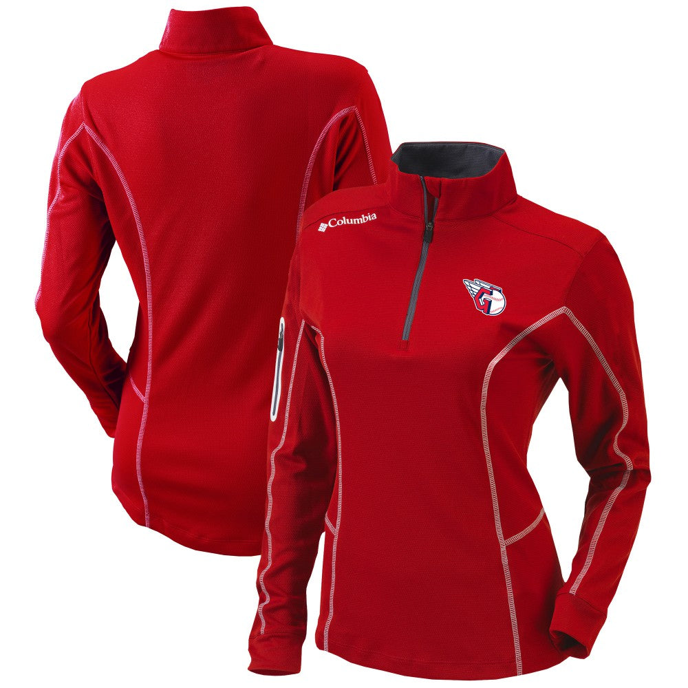 Cleveland Guardians Women's Omni-Wick Shotgun Quarter-Zip Pullover Top - Red | Columbia