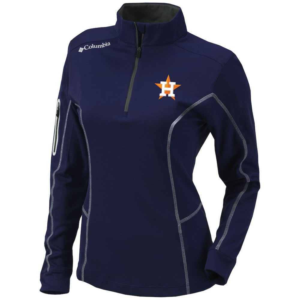 Houston Astros Women's Omni-Wick Shotgun Quarter-Zip Pullover Top - Navy | Columbia