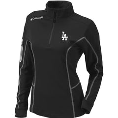 Los Angeles Dodgers Women's Omni-Wick Shotgun Quarter-Zip Pullover Top - Black | Columbia