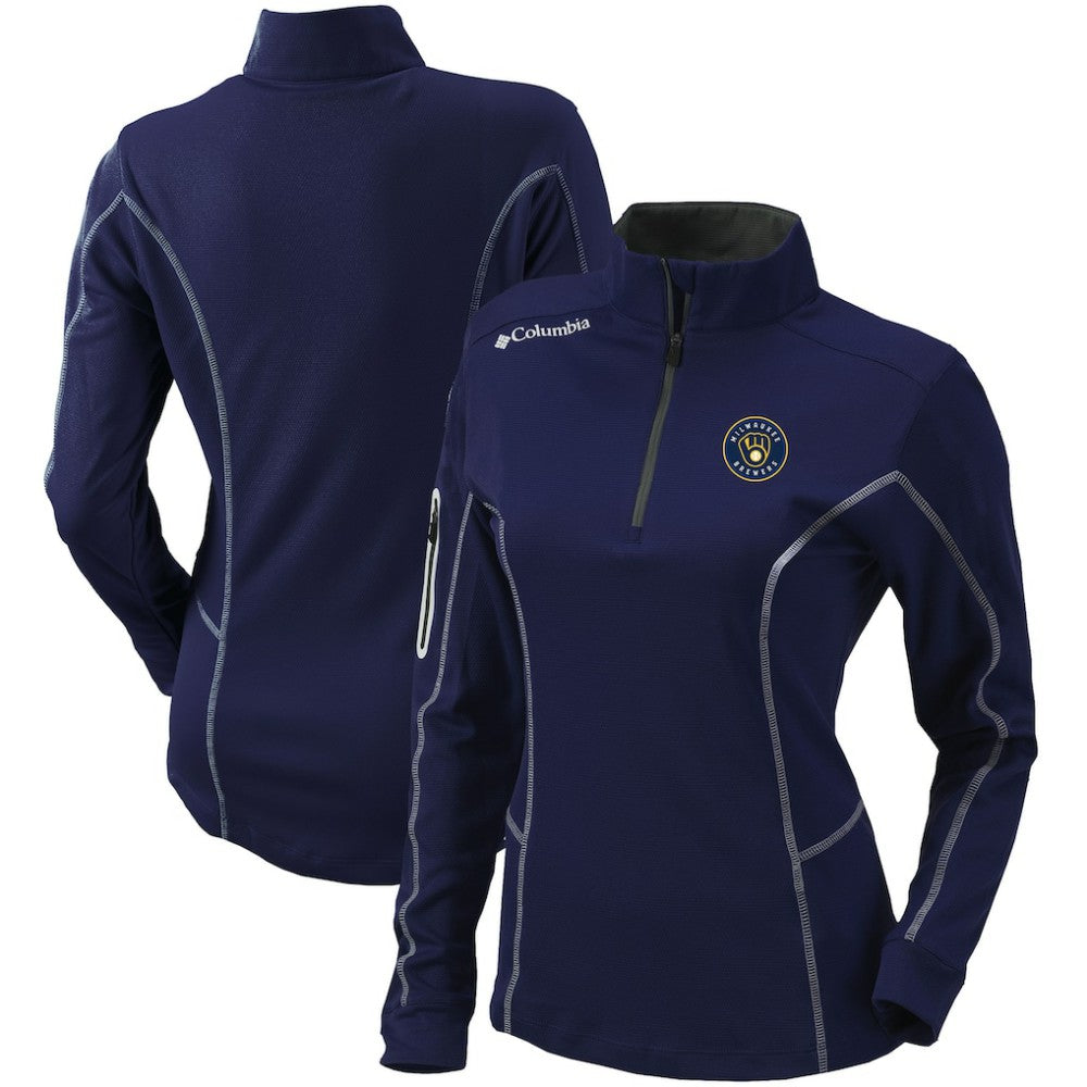 Milwaukee Brewers Women's Omni-Wick Shotgun Quarter-Zip Pullover Top - Navy | Columbia