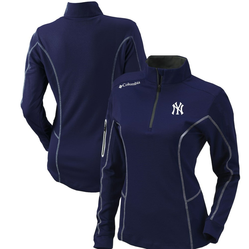 New York Yankees Women's Omni-Wick Shotgun Quarter-Zip Pullover Top - Navy | Columbia