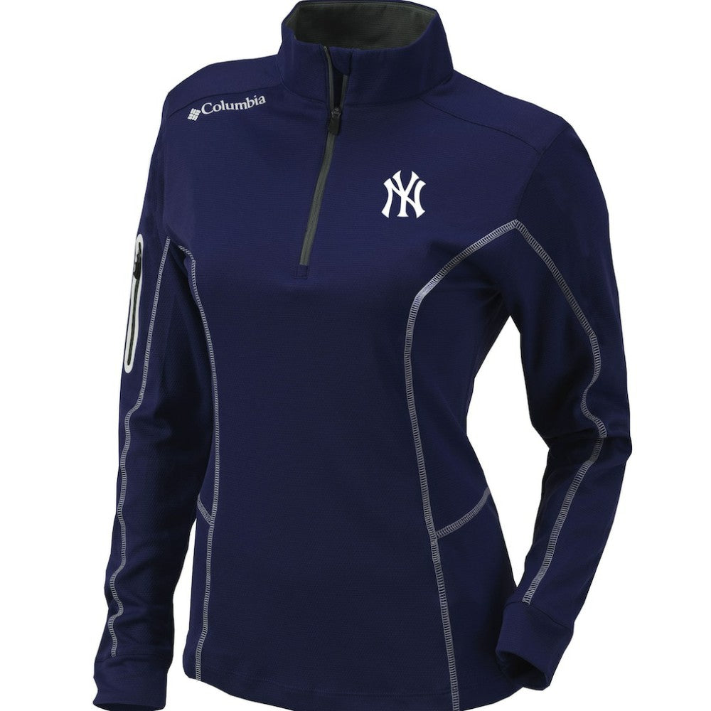 New York Yankees Women's Omni-Wick Shotgun Quarter-Zip Pullover Top - Navy | Columbia