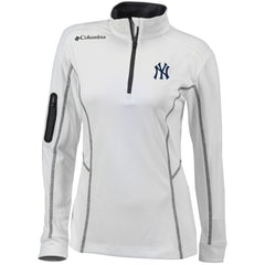 New York Yankees Women's Omni-Wick Shotgun Quarter-Zip Pullover Top - White | Columbia