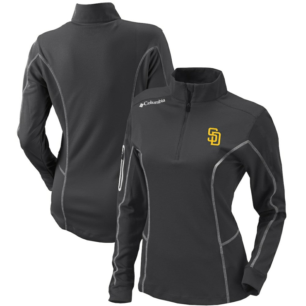San Diego Padres Women's Omni-Wick Shotgun Quarter-Zip Pullover Top - Charcoal | Columbia
