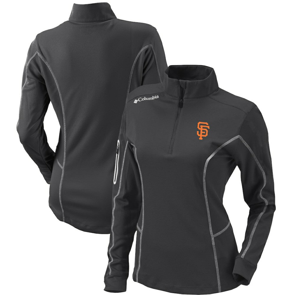 San Francisco Giants Women's Omni-Wick Shotgun Quarter-Zip Pullover Top - Charcoal | Columbia