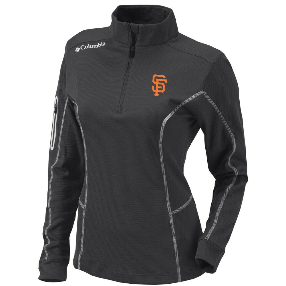 San Francisco Giants Women's Omni-Wick Shotgun Quarter-Zip Pullover Top - Charcoal | Columbia