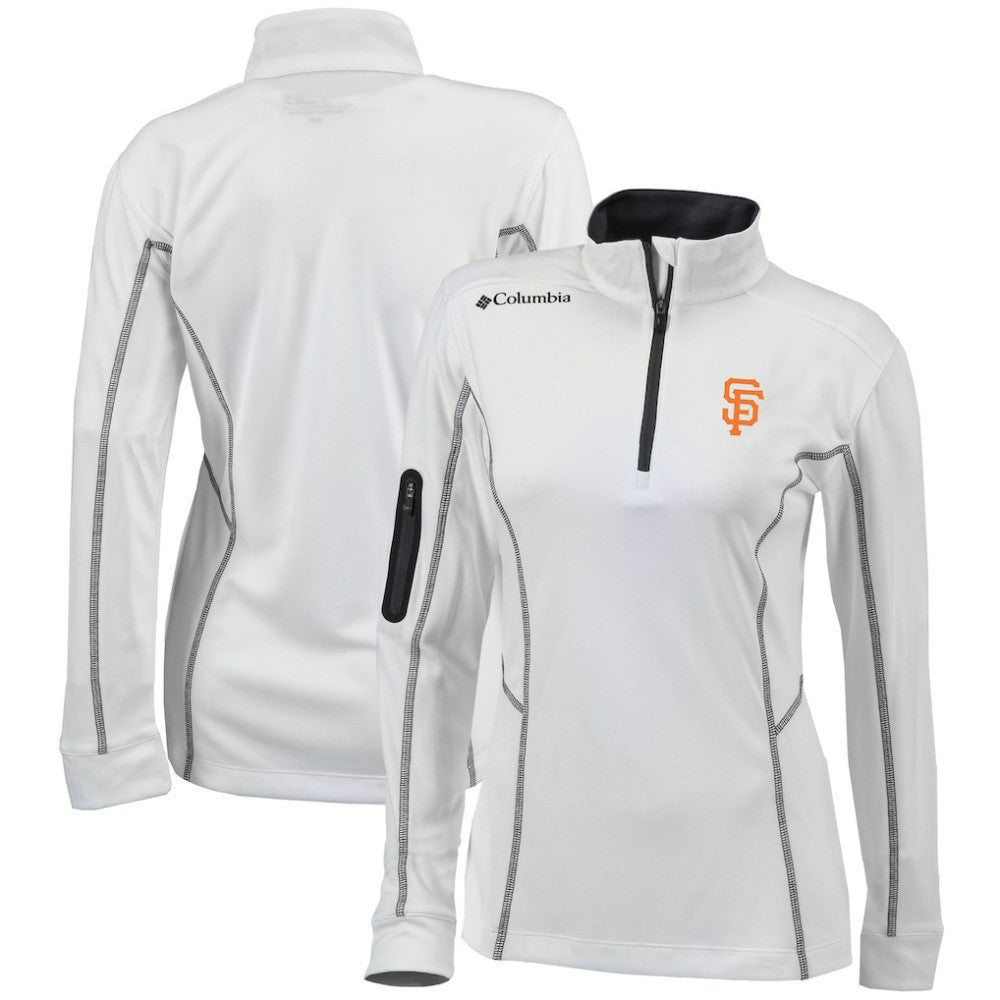 San Francisco Giants Women's Omni-Wick Shotgun Quarter-Zip Pullover Top - White | Columbia