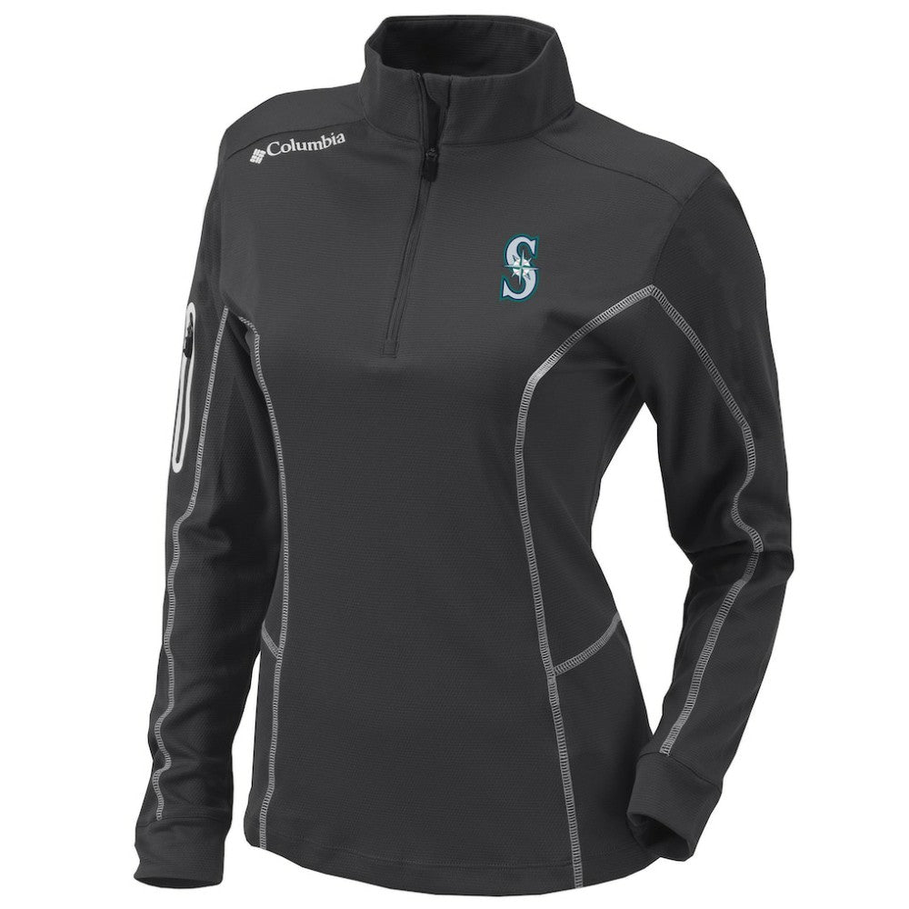 Seattle Mariners Women's Omni-Wick Shotgun Quarter-Zip Pullover Top - Charcoal | Columbia