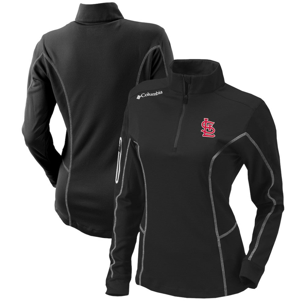 St. Louis Cardinals Women's Omni-Wick Shotgun Quarter-Zip Pullover Top - Black | Columbia