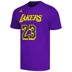 LeBron James Los Angeles Lakers Jordan Brand 2022/23 Statement Edition Name & Number T-Shirt - Purple online