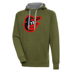 Baltimore Orioles Antigua Victory Pullover Hoodie - Olive