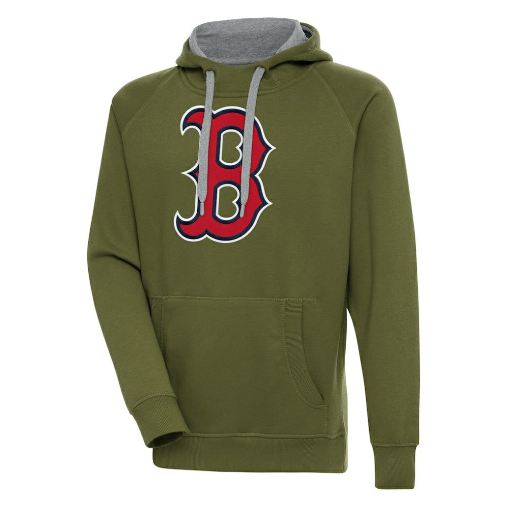 Boston Red Sox Antigua Victory Pullover Hoodie - Olive