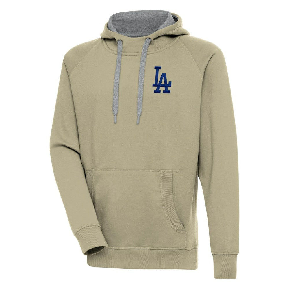 Los Angeles Dodgers Antigua Victory Pullover Hoodie - Khaki