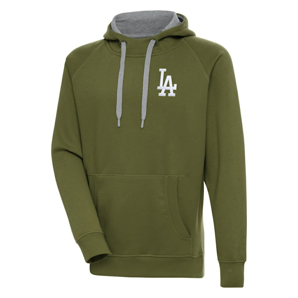 Los Angeles Dodgers Antigua Victory Pullover Hoodie - Olive