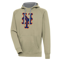 New York Mets Antigua Victory Pullover Hoodie - Khaki