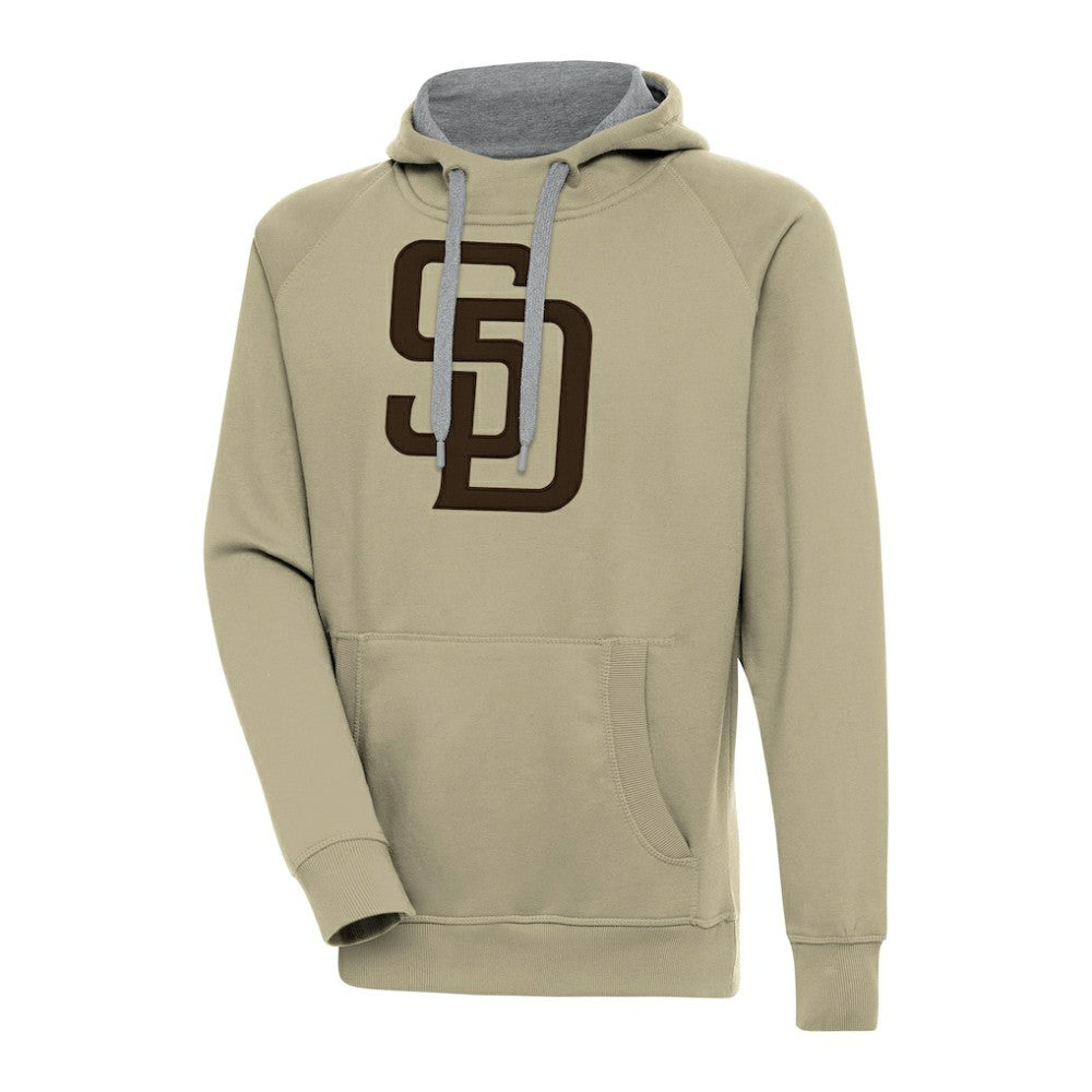 San Diego Padres Antigua Victory Pullover Hoodie - Khaki