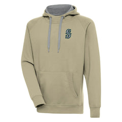 Seattle Mariners Antigua Victory Pullover Hoodie - Khaki