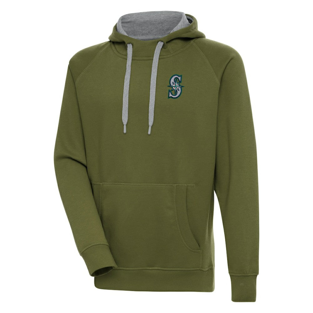 Seattle Mariners Antigua Victory Pullover Hoodie - Olive